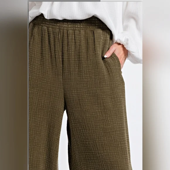 EASEL Super Comfy Washed Cotton Gauze Pants #454-459 - Picture 4 of 12